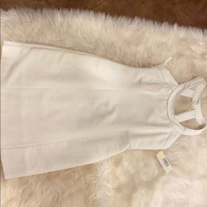 NWT white open back halter dress